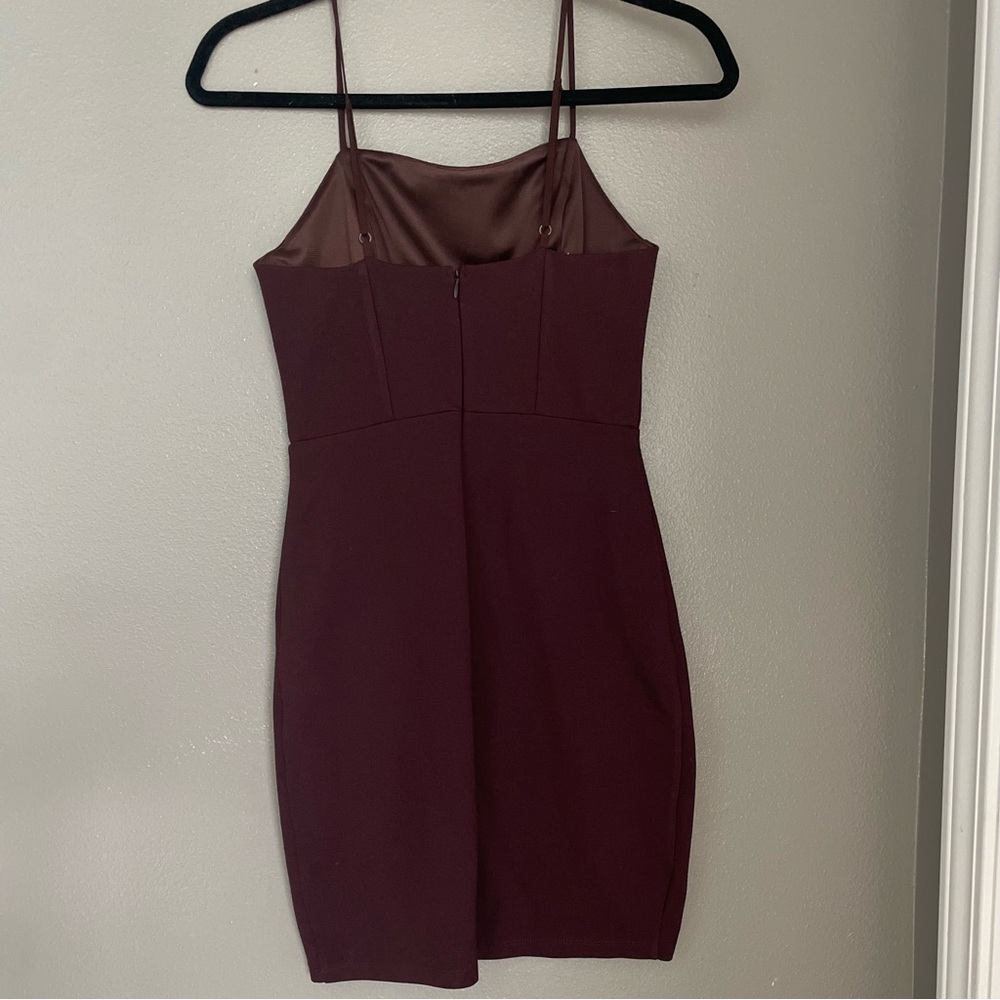 Astr Spaghetti Strap Brown Mini Dress - Picture 3 of 6